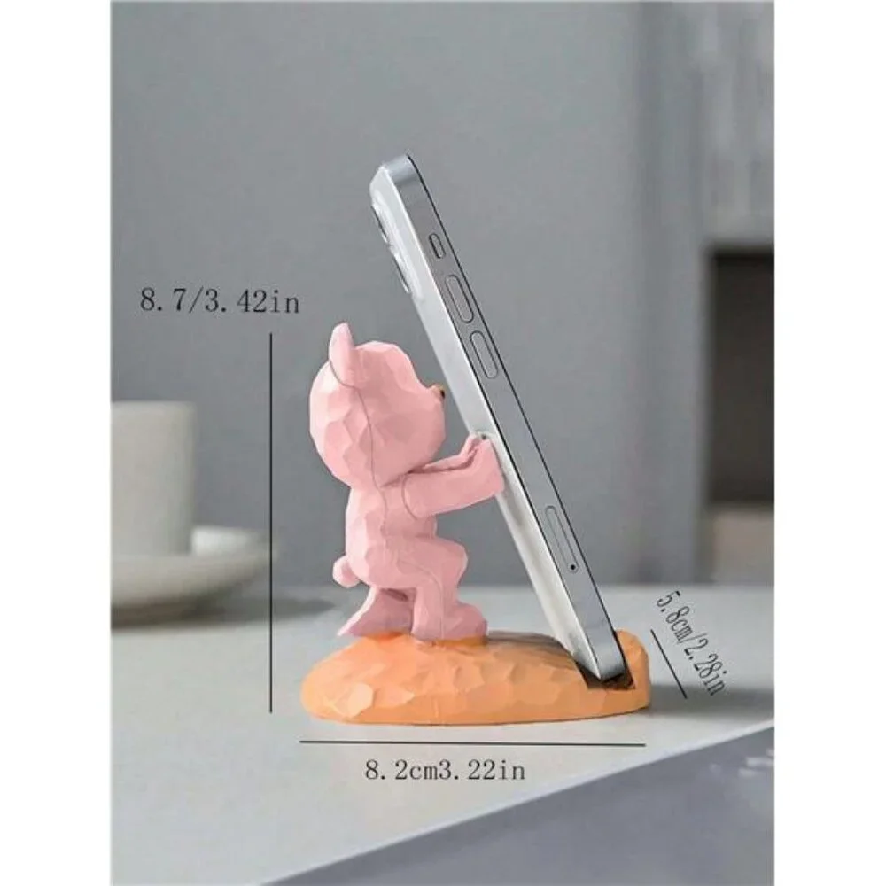 Cute Bear Phone Stand Decoration Compatible With Mobile Phone Tablet Desk Office